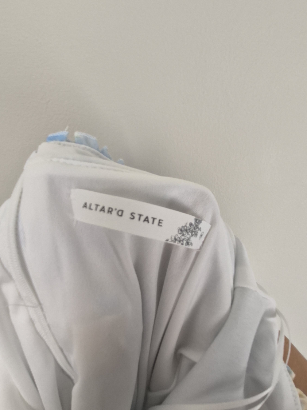 Altar'd State Floral Tiered Ruffle Maxi Dress Light Blue Cottagecore Coquette M - Picture 11 of 16